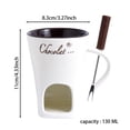 thumbnail image 2 of 200Ml Ceramic Chocolate Melting Cup, Cheese Candy Mini Fondue Pot with forks for Date Night Birthday Wedding Gifts, 2 of 6