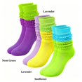 thumbnail image 5 of TELOLY 3Pairs Slouchy Socks for Women,No Squeeze, No Deformation Boot Socks for Women,Color Block Design Scrunch Socks Women,Combination3, 5 of 6