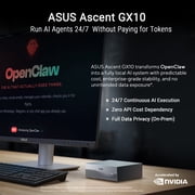 ASUS Ascent GX10 Personal AI Supercomputer with NVIDIA GB10 Grace Blackwell Superchip, 128GB Unified LPDDR5x Memory, 1TB PCIe G4x4 NVMe SSD, Wi-Fi 7 & Bluetooth, NVIDIA DGX™ OS