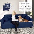 thumbnail image 2 of Housse de Causeuse Extensible Élastique pour Canapé 2 Places, 1 Pce (Bleu Marine, Moyen), 2 of 6