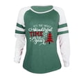 thumbnail image 4 of Camisas Navideñas Para Mujer, Camisetas de Manga Larga, Blusa Pulóver Fruncida de Cuello Redondo Con Estampado de Moda Erógena Informal Odeerbi ODB199523, 4 of 5