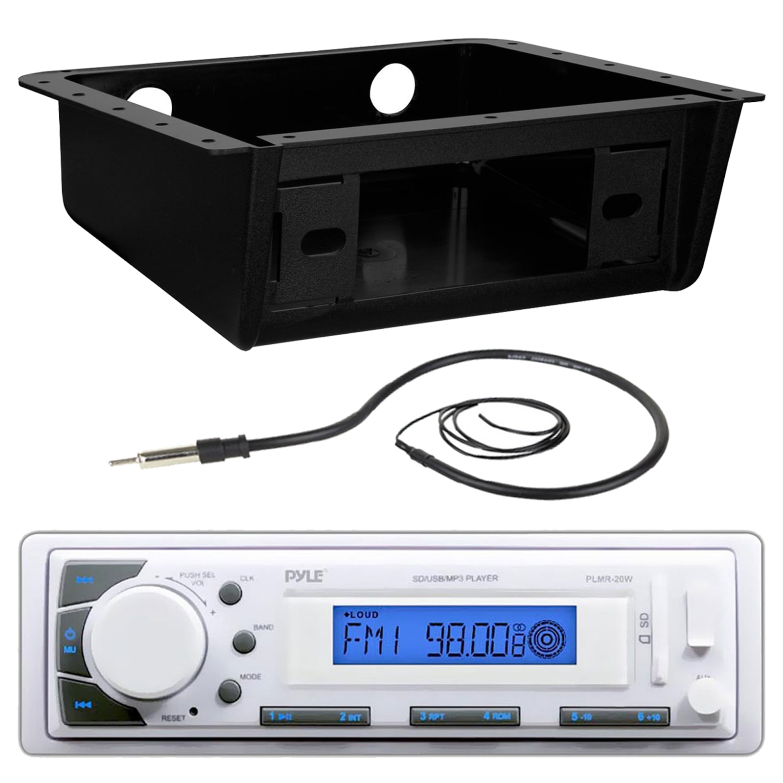 Pyle PLMR20W Marine Boat USB/SD/MP3 Bluetooth Stereo Receiver Bundle