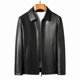 thumbnail image 3 of Chaqueta de cuero genuino para hombre, con cuello alto, de lujo, para otoño e invierno, además de abrigo sencillo y cálido de terciopelo, 3 of 5