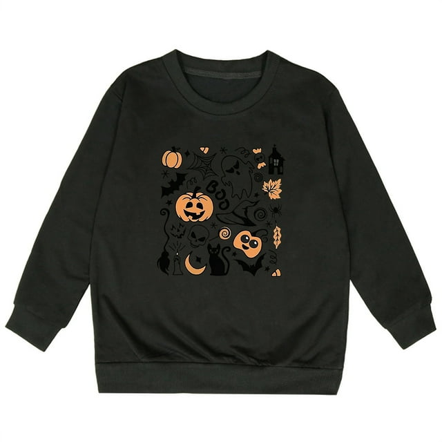 Chandail à Capuche d'Halloween pour Filles, Doux et Confortable, Tenue Décontractée Automne Hiver pour Tout-Petits, Manches Longues, Col Rond