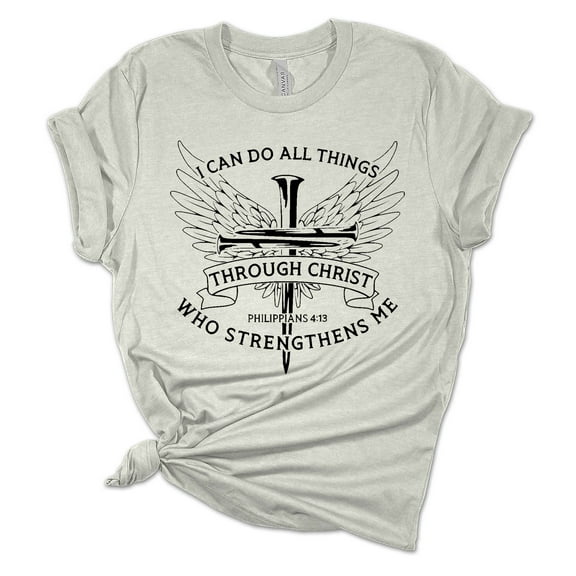 Trenz Shirt Company Womens Christian Tshirt I Can Do All Things Unisex Short Sleeve Unisex T-shirt-Athletic Heather-5xl