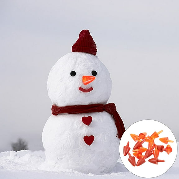 RENACLIPY 200 Pieces Assorted Color Snowman Nose Plastic Decorations for Christmas Crafts and Holiday Supplies
