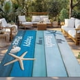 thumbnail image 2 of Blue Ombre Coastal Outdoor Rug 3x5 Ft - Reversible Patio Rug Outdoor Camping Rugs, Nautical Starfish Shell Summer Beach Indoor Outdoor Area Rugs, Non-Slip Outdoor Carpet Runner for Deck/Porch, 2 of 8