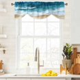 thumbnail image 4 of Abstract Spray Tie Up Valances Curtain, Adjustable Kitchen Blue Waves Ocean Seaside Watercolor Valances for Windows Decor, Rod Pocket Short Curtains Set for Bedroom/Bathroom, 42"x12", 4 of 9
