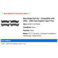 thumbnail image 2 of Rear Brake Pad Set - Compatible with 2003 - 2005 Ford Explorer Sport Trac 2004, 2 of 2