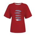 thumbnail image 4 of Fiudx Ofertas de La Semana Camiseta de Manga Corta con Cuello Redondo y Estampado Informal a La Moda para Mujer, Top/Camisa de Manga Corta con Cuello Redondo, 4 of 4