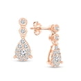 thumbnail image 3 of Diamaison 1/2 Cttw Natural White Diamond Pear Shape Earrings for Adult in 10Kp Gold, 3 of 5