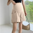 thumbnail image 5 of Delliss Women Pregnancy Fashion Straight Shorts Wide Leg Simple Maternity Shorts With Pocket, 5 of 5