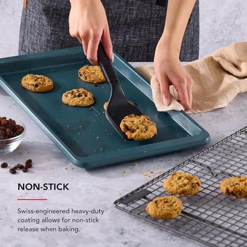 Nonstick Swiss Engineered Aluminized Steel Baking Sheet, Dishwasher Safe, Agave, 10x15 Inch