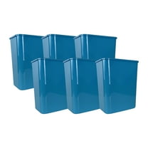 Eco Tech 5.5 gal Plastic Open Top Kitchen Trash Can, 6 Pack, Teal
