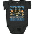 thumbnail image 3 of Inktastic Happy Hanukkah Sweater Style Design with Menorah and Dreidel Boys or Girls Baby Bodysuit, 3 of 5