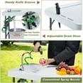 Folding Fish Cleaning Table Portable Camping Sink Table with Faucet Drainage Hose & Sprayer