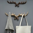 thumbnail image 4 of Sunshy Vintage Cast Iron Deer Antlers Wall Mounted Hooks | Antique Finish Metal Clothes Hanger Rack W/Hooks for Coats, Jackets, Purses and More | Includes Screws and Anchors, Antique White, 4 of 9