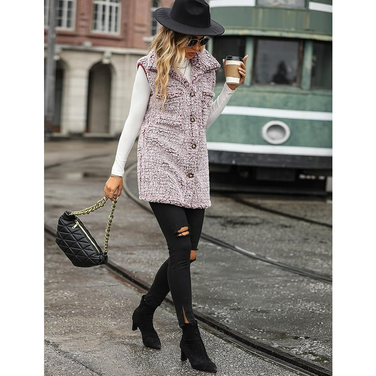 Long fleece vest best sale