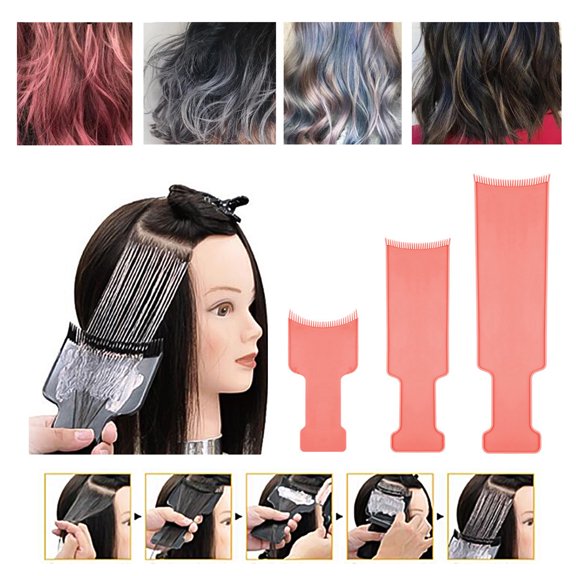 Kripyery Hair Comb Elastic Ergonomics Handle Long Professional Hair Coloring Board Brush Comb for Salon