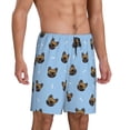thumbnail image 2 of Naloa french Bulldog Face Men's Short Pajama Pants, Lounge Comfort Shorts with Elasticized Waistband and Side Pockets - Large, 2 of 9
