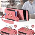 thumbnail image 4 of Phone Case for Google Pixel 6A 5G 2022 Wallet Cover with Tempered Glass Screen Protector and Wrist Strap Lanyard RFID Credit Card Holder Ring Stand Cell Accessories Pixel6A A6 Women Men Pink, 4 of 12