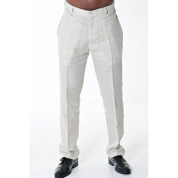 Bohio Men's 100% Linen Casual Summer Flat Front Pants in (5) Colors - MLP50
