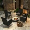thumbnail image 4 of Set of 4 Patio Chairs Outdoor Wicker / Rattan Dining Chairs Black, 4 of 7