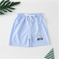 thumbnail image 2 of Penkiiy Toddler Baby Boy Shorts Summer Printed Cotton Shorts Casual Elastic Waist Jogger Shorts Pants Blue for 3-4 Years, 2 of 5