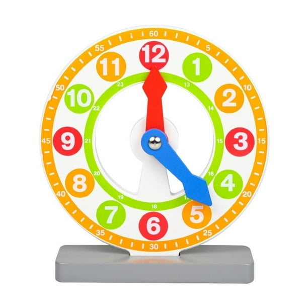 Reloj de aprendizaje de madera reloj educativo para ninos de primaria reloj de ensenanza impreso en Color no toxico papeleria