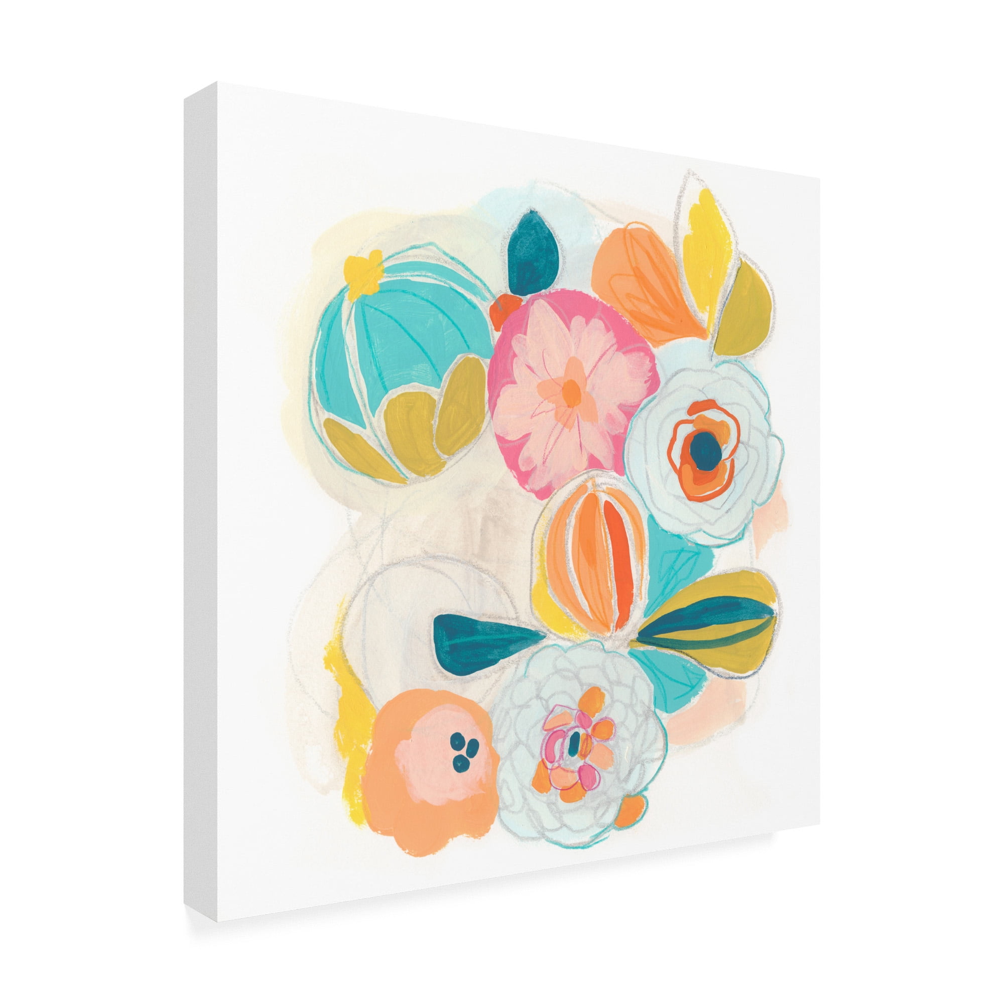 Trademark Fine Art 'Floral Vibe I' Canvas Art by June Erica Vess