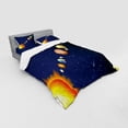 thumbnail image 3 of Ambesonne Space Bedding Set 3 Pcs, Solar System with Sun, Twin, Dark Blue Orange, 3 of 3