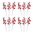 thumbnail image 2 of 12Pcs Red Berry Branches Christmas Fruit Simulation Plant Decor Foam Plastic Artificial Bunches 20Cm Fake Plants, 2 of 14
