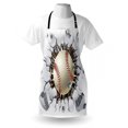 thumbnail image 3 of Sports Apron Baseball and Old Plaster Concrete Wall Damage Illustration Competition, Unisex Kitchen Bib Apron with Adjustable Neck for Cooking Baking Gardening, Ivory Pale Grey Orange, by Ambesonne, 3 of 3