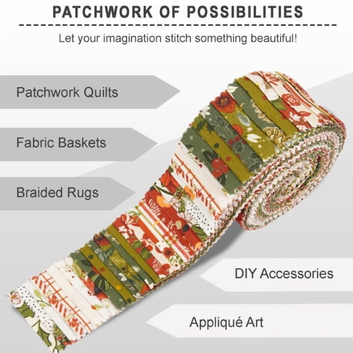 Soimoi Jelly Roll Fabric Strips for Quilting, Precut Fabric for DIY, 40 Strip Assorted Bundle, Jelly Roll For Scrapbooking, Perfect Quilting Fabric for Sewing, Craft, Home Decor