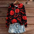 thumbnail image 4 of Hoodies for Women JIANLAI Halloween Sweatshirt Long Sleeve Drawstring Hoodie With Front Pocket, Casual Fall Winter Graphic Tops, 4 of 6