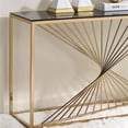 thumbnail image 5 of Furniture of America Jonnah Contemporary Glass Top Console Table in Gold, 5 of 7
