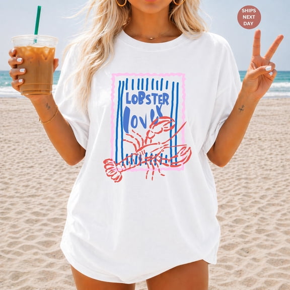 Lobster Lover Graphic Shirt, Beach Summer Vacation Apparel, Beach Vacation Tee, Summer Gift