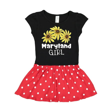 

Inktastic Maryland Girl Black Eyed Susans Flowers Gift Toddler Girl Dress