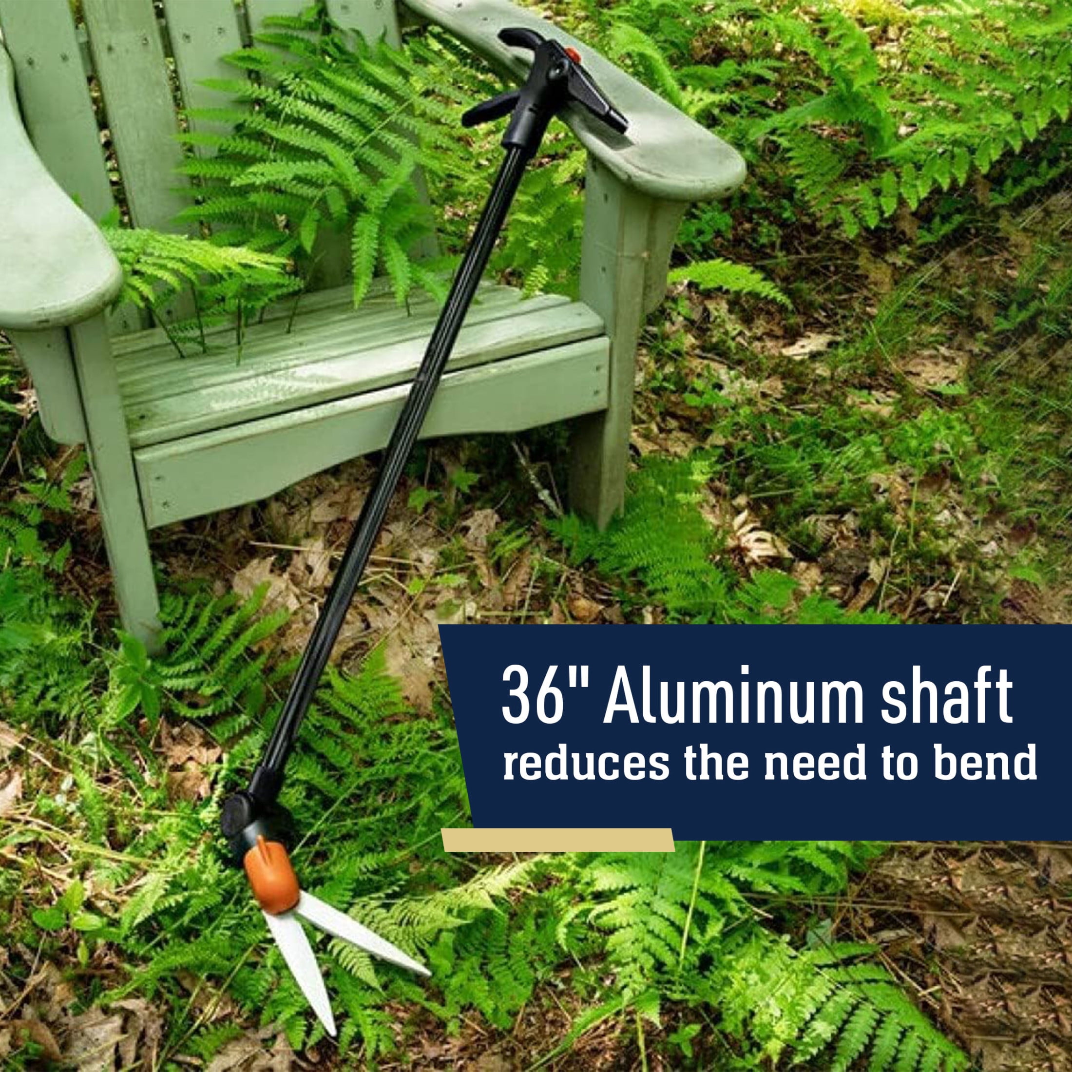 Kings County Tools Long Handle Grass Shears - 36” Edging Tool with 6” Swiveling Steel Blades