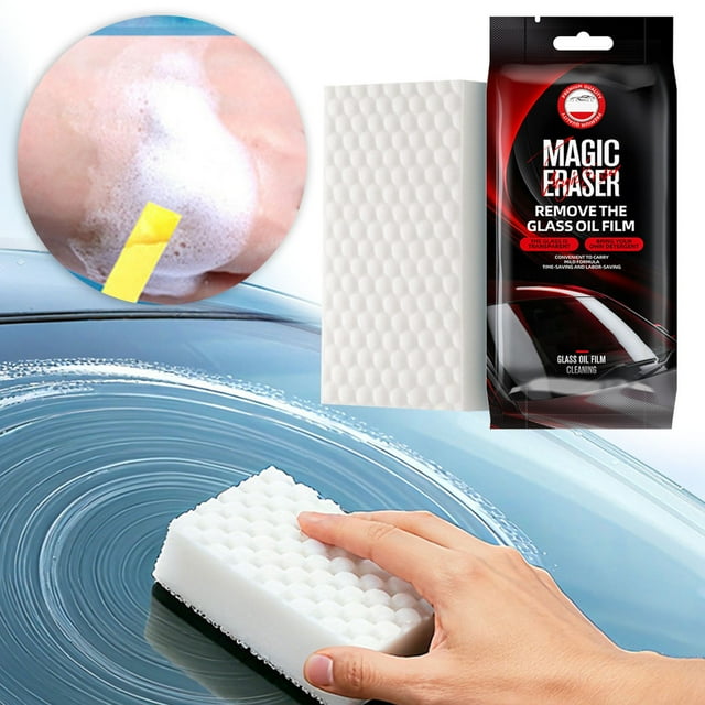 BotaniNest Glass Film Cleaning Sponge | 1PCS Non Scratch Window Cleaning Sponges | Rain Fog Windshield Glass Film Remover | Applicable To All Vehicles 1ml