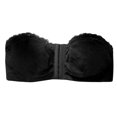 thumbnail image 4 of WCJM Bra Women Wirefree Lace Strapless Bra Bandeau Tube Top Seamless Padded Bralette Comfortable(Black,XL), 4 of 4