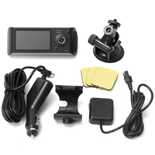 Car DVR Video GPS Recorder Dash Cam G Sensor Dual Len Camera-
