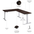 thumbnail image 3 of Scranton & Co Engineered Wood 60W L-Shaped Standing Desk in Mocha Cherry, 3 of 7