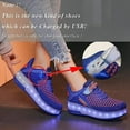 thumbnail image 4 of Roller Skate Shoes LED Light Up Sneaker with Wheels Roller Shoes USB Rechargeable Shoes Kids Gifts, 4 of 6
