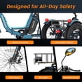 thumbnail image 4 of MOONCOOL All-Terrain Folding Electric Tricycle for Adults, 1100w Motor 48V 14.5Ah Battery,7-Speed 20" x 4.0" Fat Tire 3 Wheel Electric Bike , 25-60 miles, 4 of 12