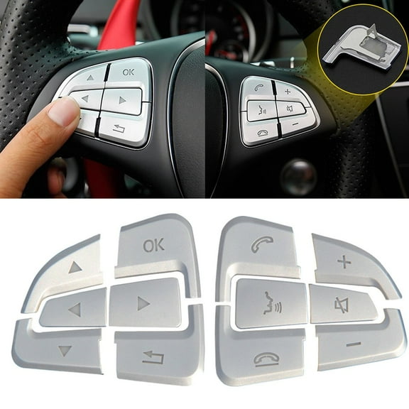 Car Steering Wheel Audio Switch Cover Trim Compatible with For Mercedes