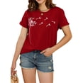thumbnail image 2 of New Fashion Women Bohemia Dandelion Print Tee Shirt Lady Girl Short Sleeve T-shirt Boho Graphic Tee, 2 of 5