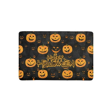 MKHERT Halloween Decor Funny Abstract Pumpkin Scary Face Doormat Rug Home Decor Floor Mat Bath Mat 23.6x15.7