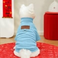 thumbnail image 2 of Fleece Sweater,Turtleneck Sweatshirt,Pet Pullover Jumper,Cat Apparel,dachshund sweater,dog sweathers for small dog,Sky BU L, 2 of 8