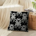 thumbnail image 4 of LALILO Throw Pillow Covers Floral Black White Baroque Damask Cushion Cover 18" x 18", 2 Pack, 4 of 6